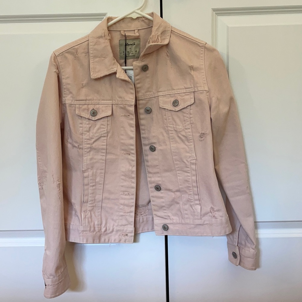 Denim Co. Denim Jacket, Blush Pink, Size US 4